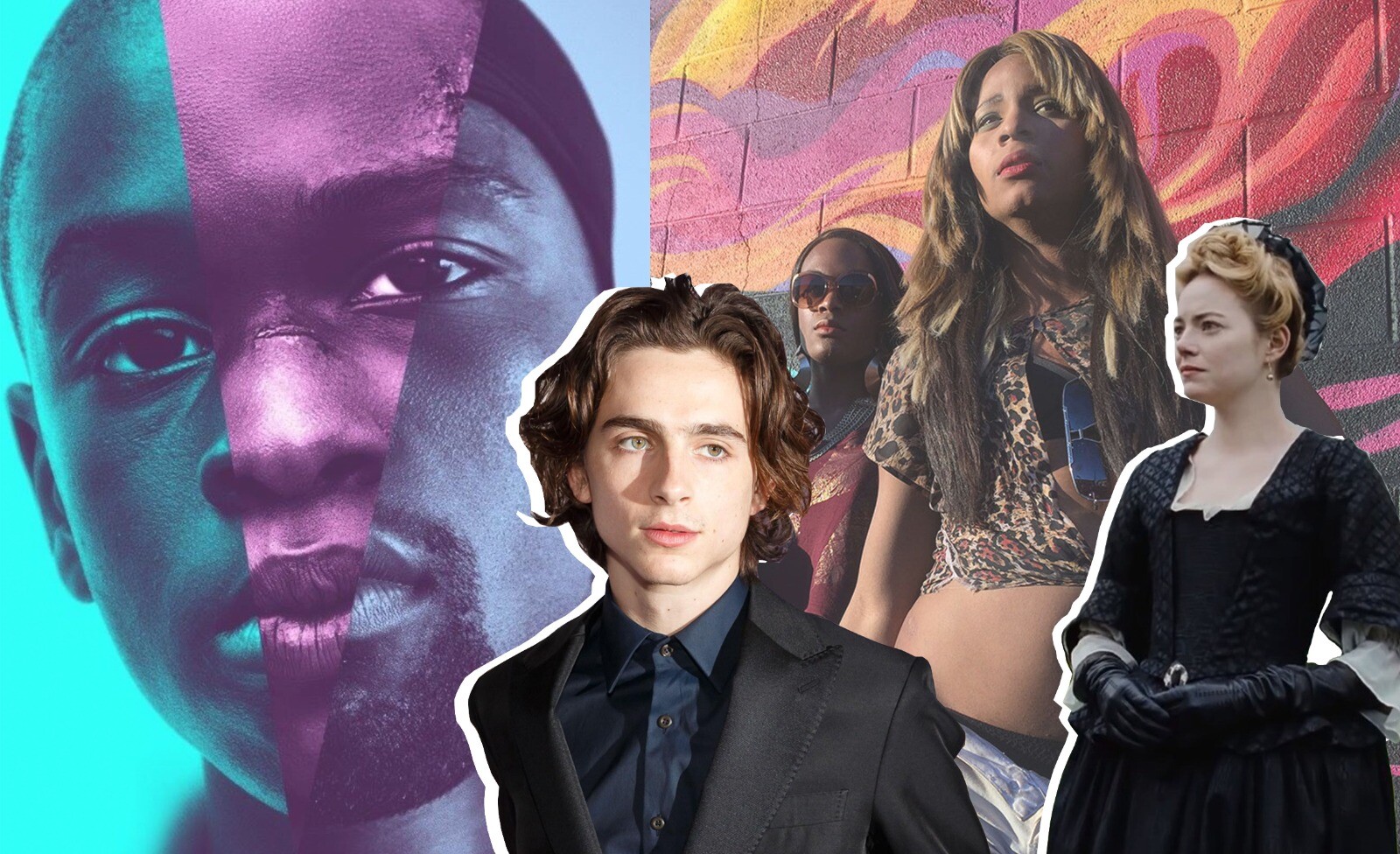 Trevante Rhodes, Ashton Sanders, Timothée Chalamet, Kitana Kiki Rodriguez, May Taylor and Emma Stone
