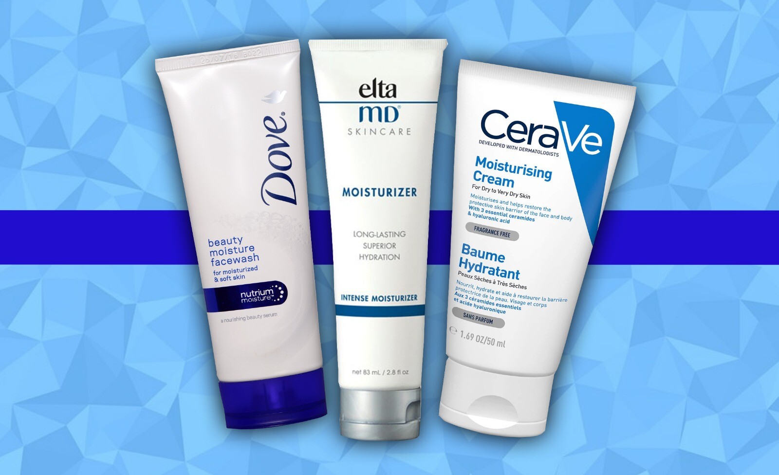 Dove, Elta MD Skincare and Cerave