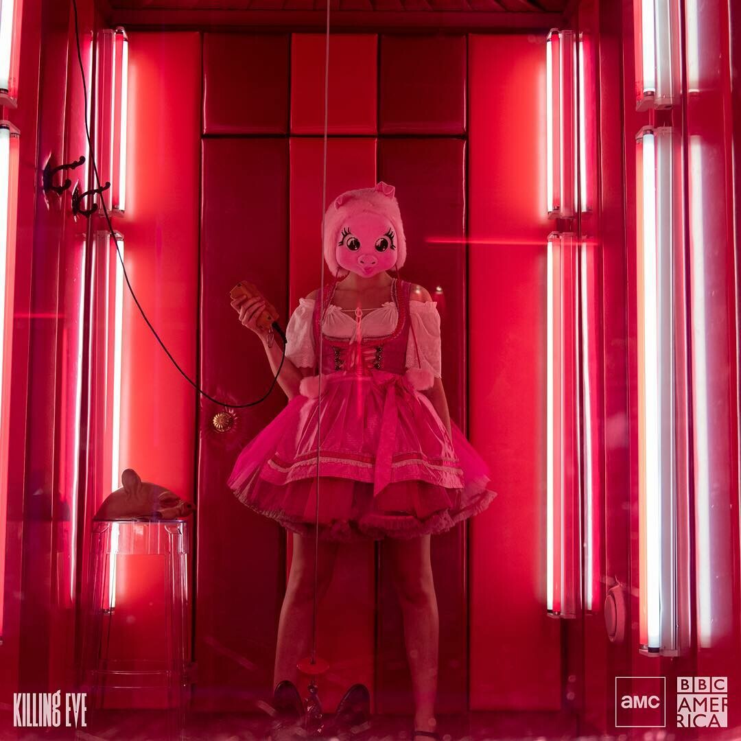 Villanelle wearing a custom-made Swiss Barmaid costume - Season 2