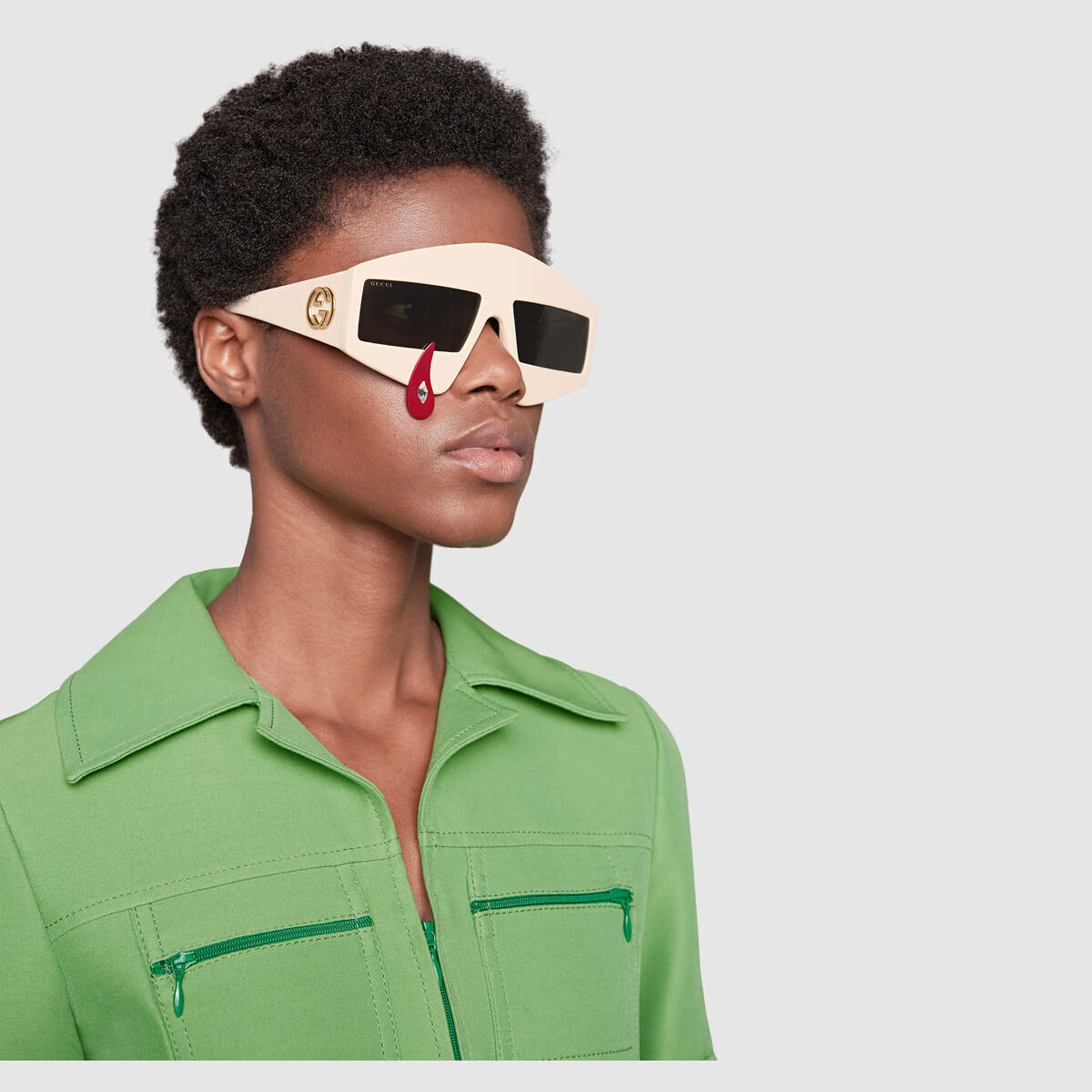 Rectangular-frame acetate sunglasses from Gucci