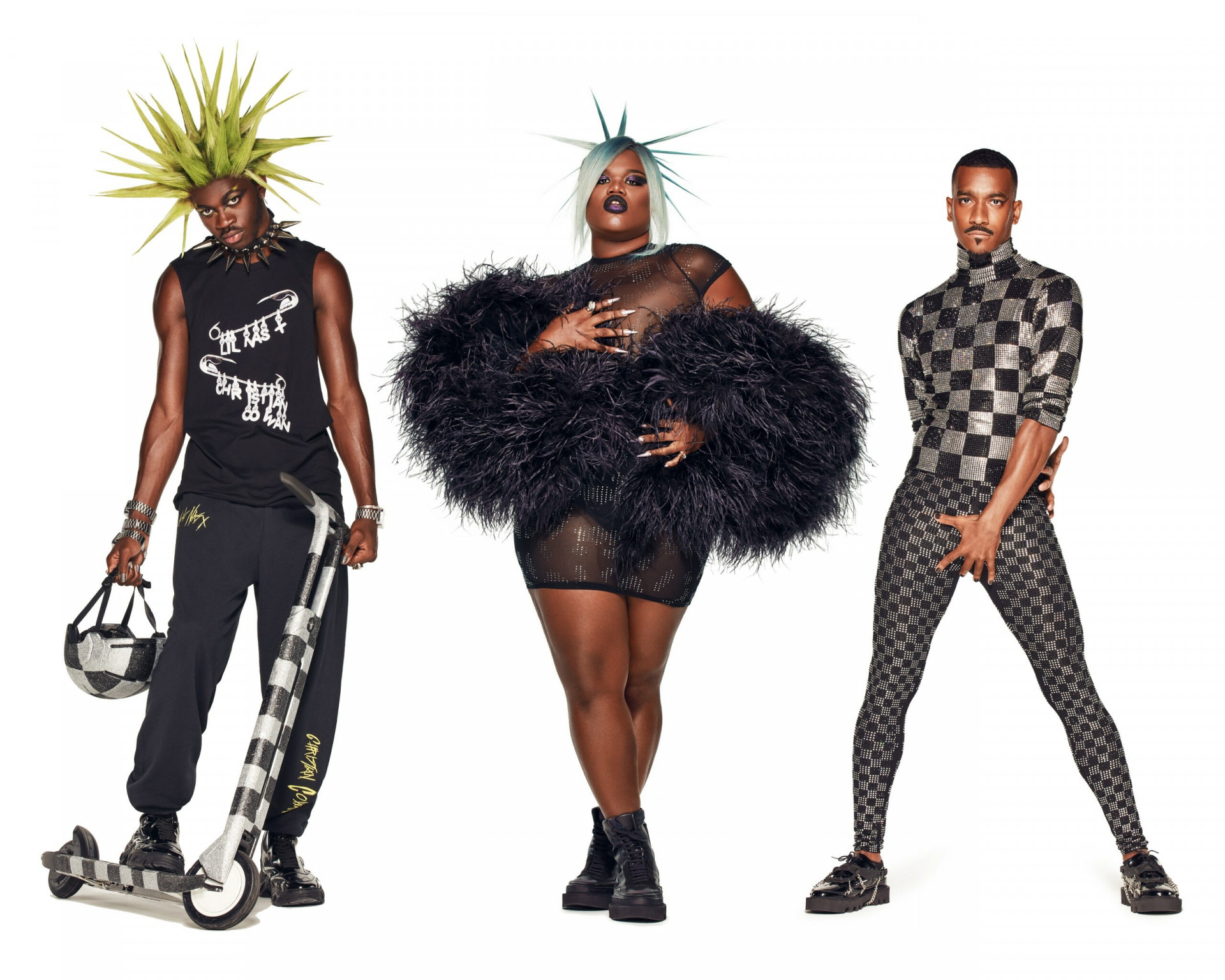 Christian Cowan X Lil Nas X Collaboration SS21: Lil Nas X, Jari Jones and Sean Bankhead image via Vijat Mohindra