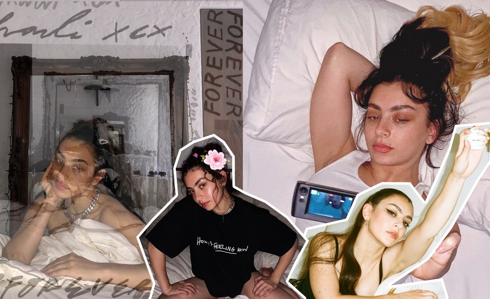 Charli XCX courtesy of Study Breaks, The Times, The Atlantic, Daze Digital, CharliXCX Twitter