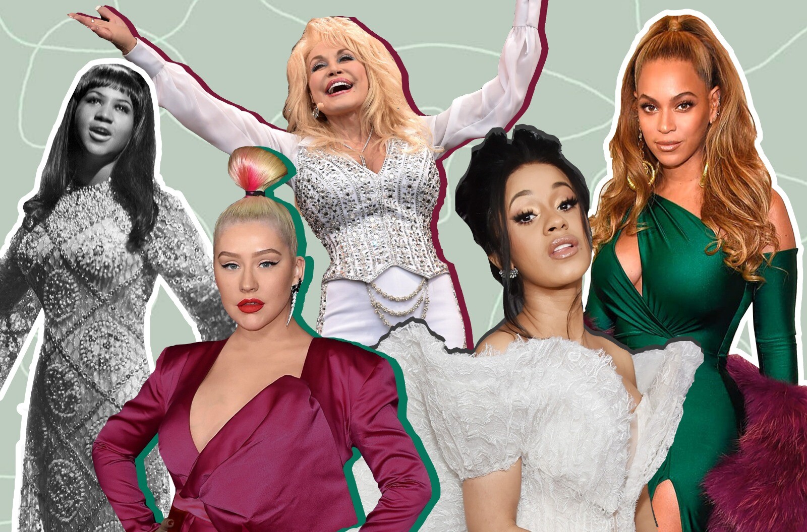 Aretha Franklin & Christina Aguilera & Dolly Parton & Cardi B & Beyonce