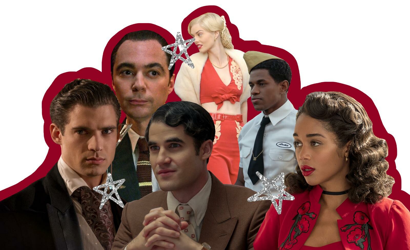 David Corenswet, Jim Parsons, Darren Criss, Samara Weaving, Laura harrier and Jeremy Pope