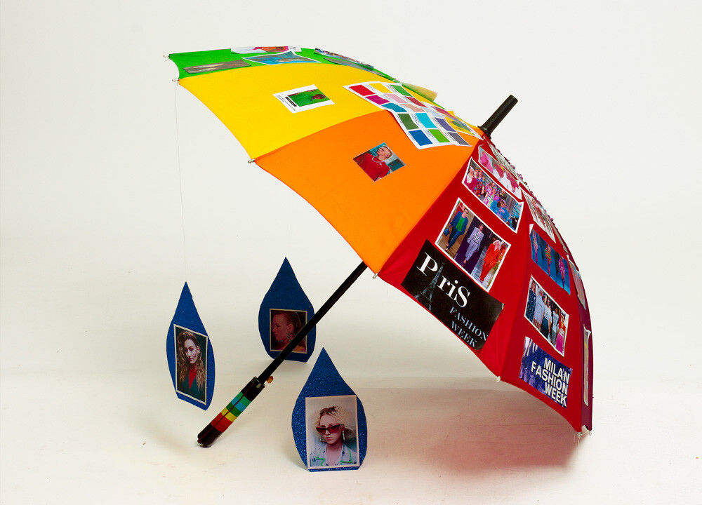 Pantone Passion Umbrella side view