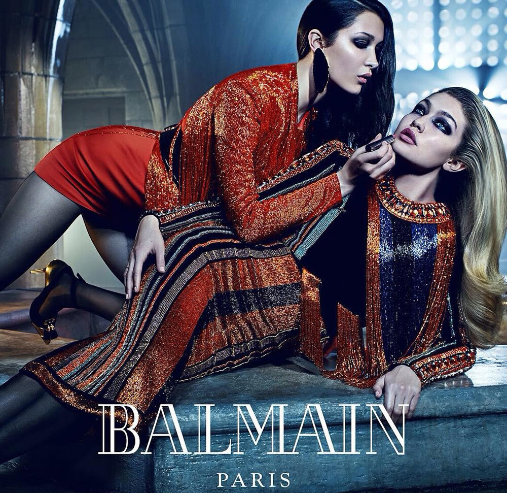 Gigi and Bella Hadid Balmain AW2015 Campaign