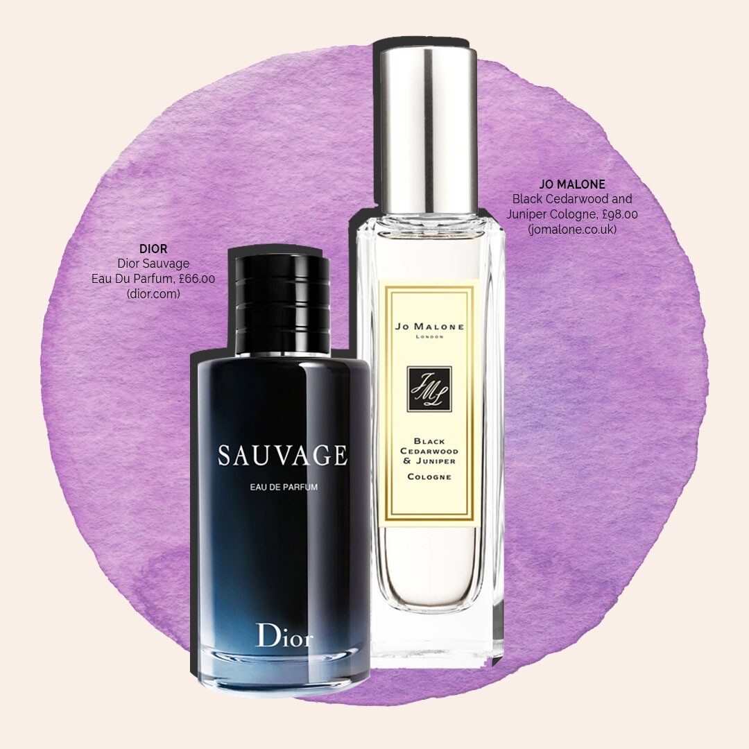 Dior Savage cologne and Black Cedarwood and Juniper cologne from Jo Malone