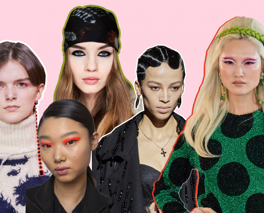 Beauty looks Off-White, Self-Portrait, Dior, Dolce & Gabanna and Ashish AW20 Collections