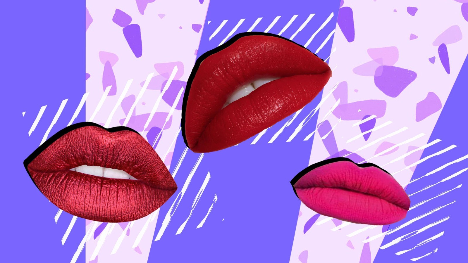 Left: Metallics Lips, Middle: Red Lips, Right: Bright Lips