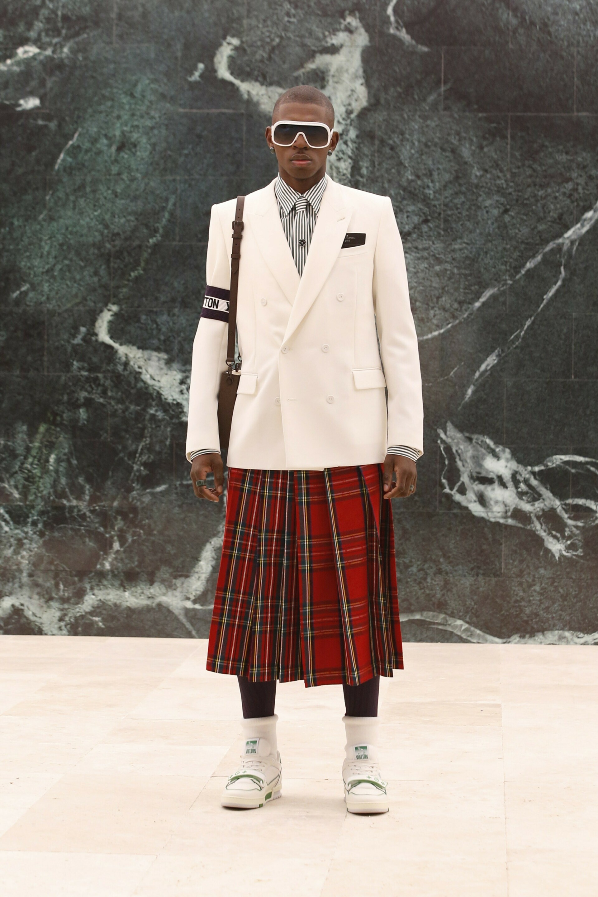 Louis Vuitton's Virgil Abloh showcases men in dresses and skirts