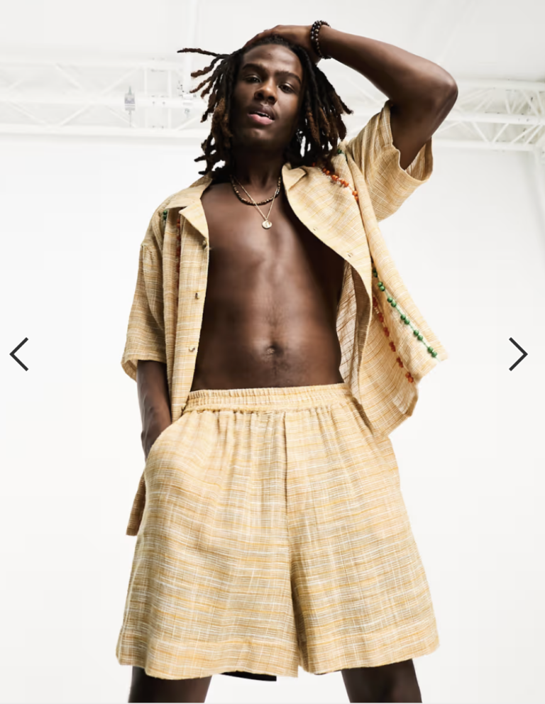 Reclaimed Vintage limited edition woven check shorts